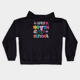 Teacher Kids Retro Groovy 100 Days Happy 100th Day Of School Kids Hoodie